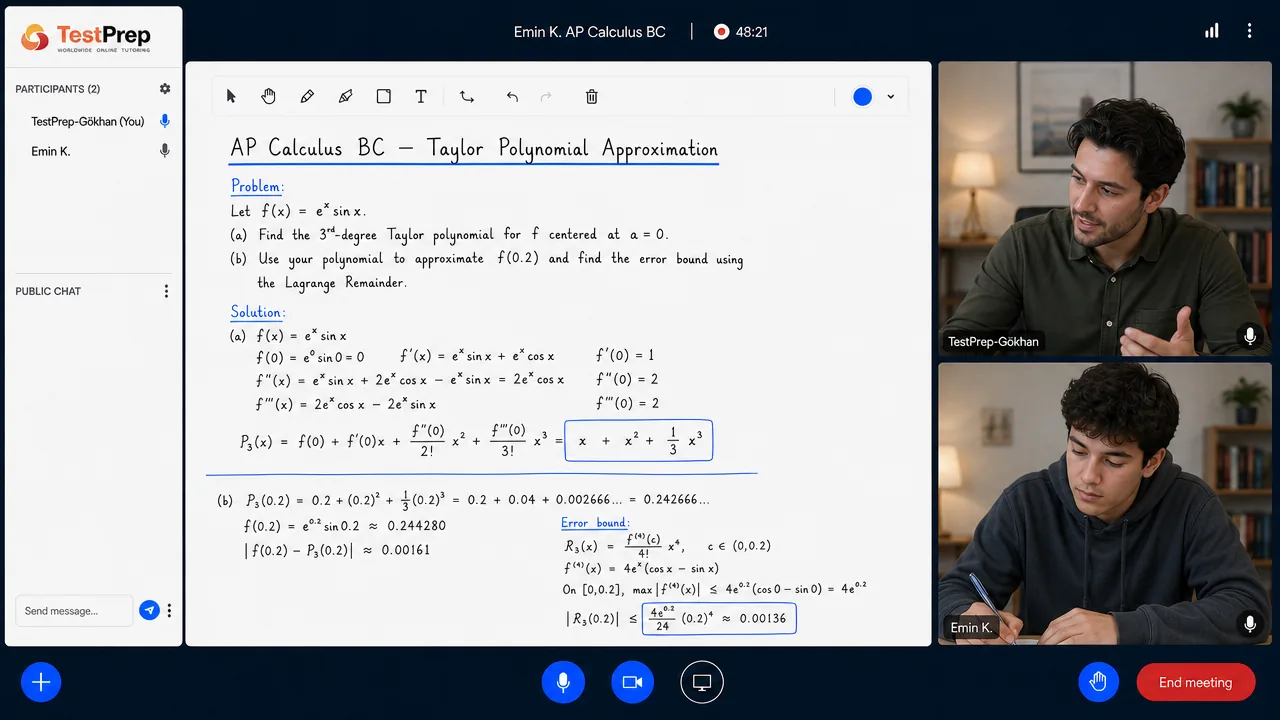 AP Calculus BC — one-to-one lesson