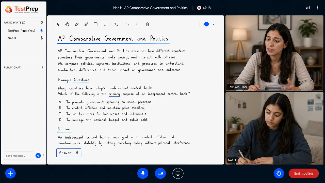 AP Comparative Government — one-to-one lesson