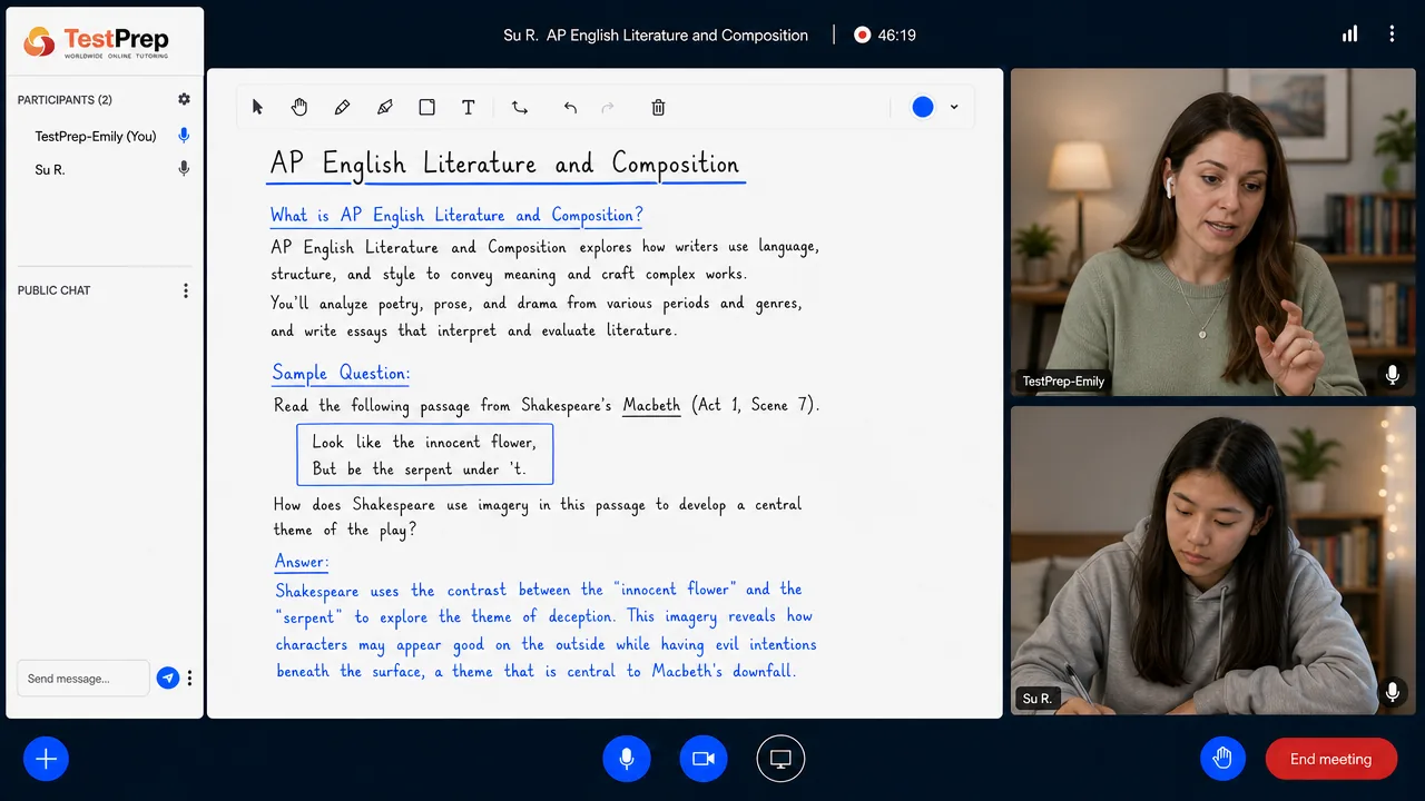 AP English Literature — one-to-one lesson