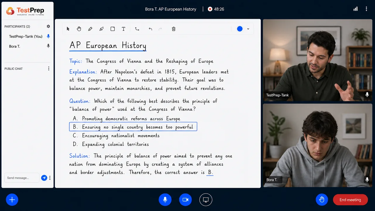 AP European History — one-to-one lesson