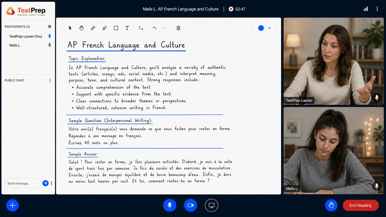 AP French Language — one-to-one lesson