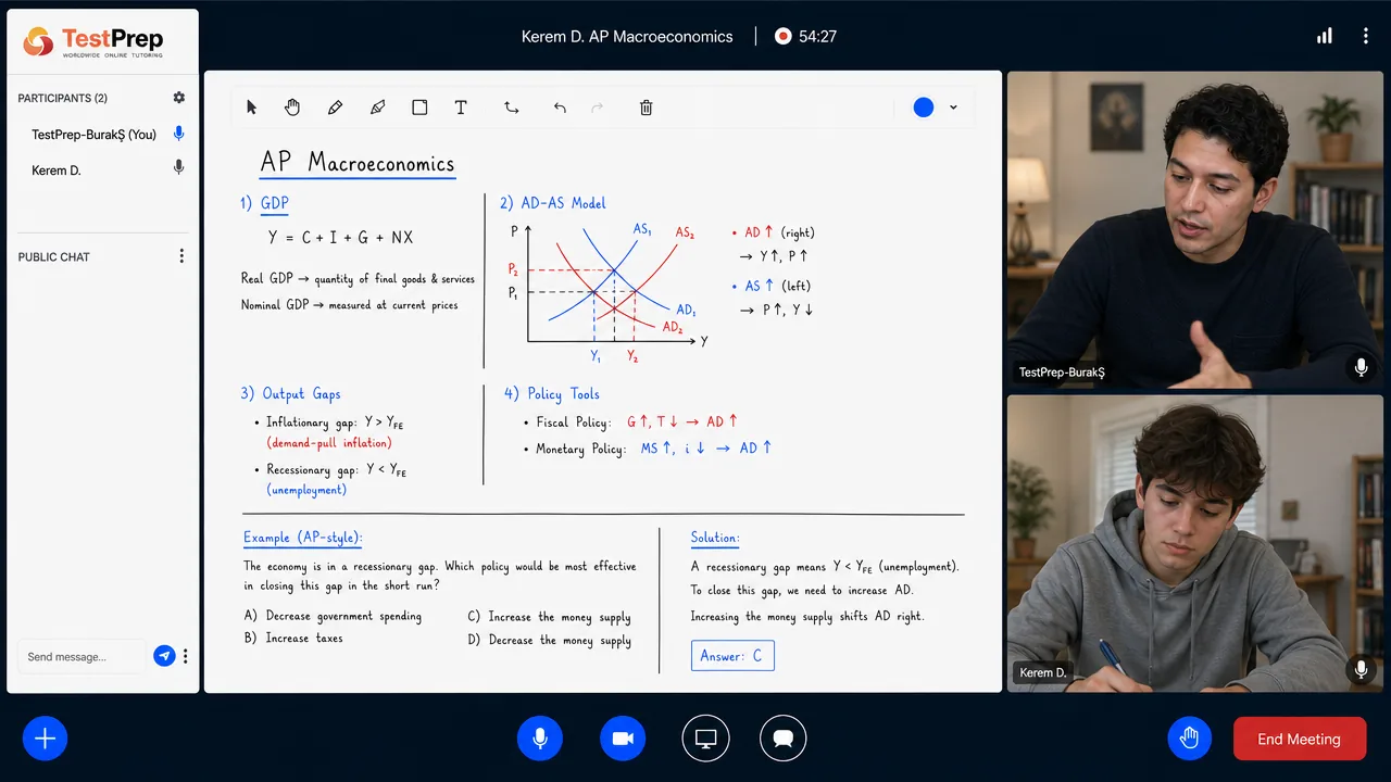 AP Macroeconomics — one-to-one lesson