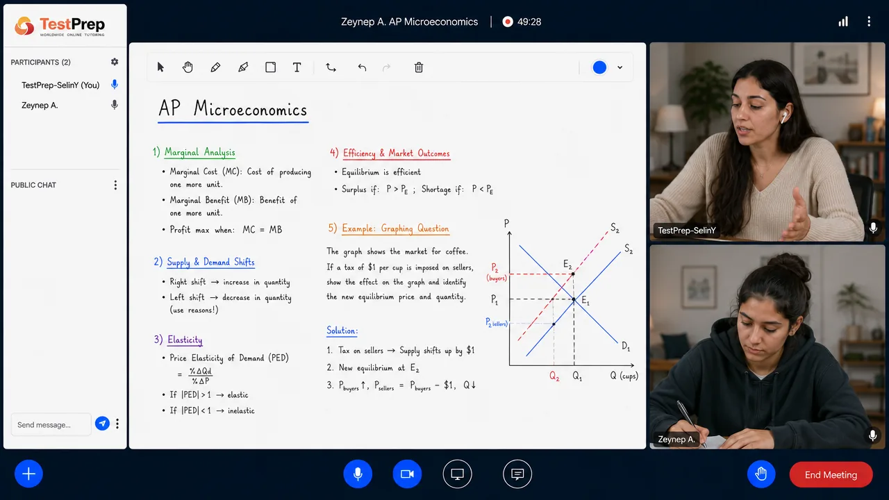AP Microeconomics — one-to-one lesson
