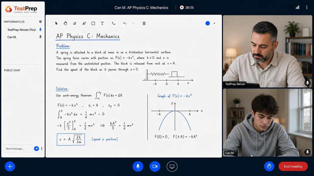 AP Physics C: Mechanics — one-to-one lesson