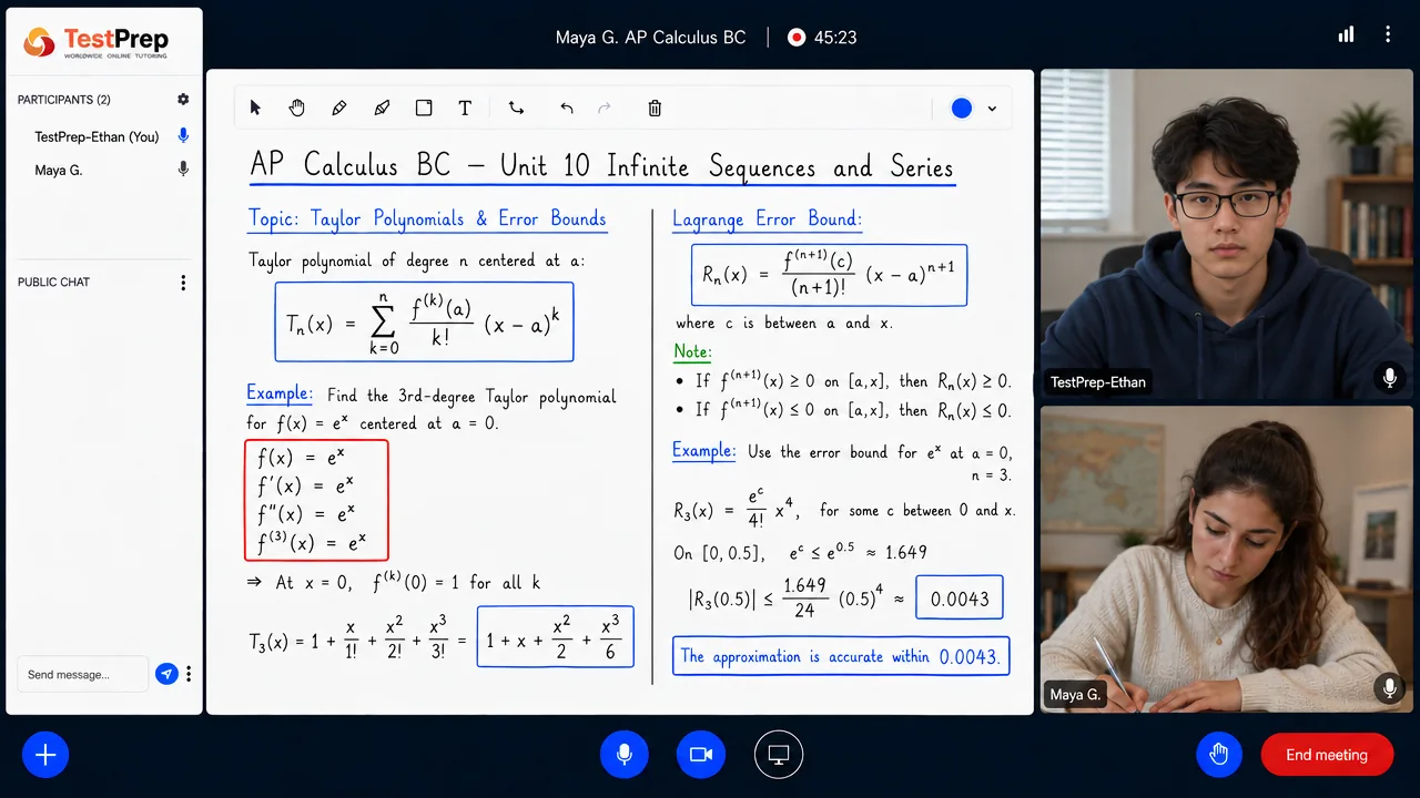 From a TestPrep AP Calculus BC private lesson