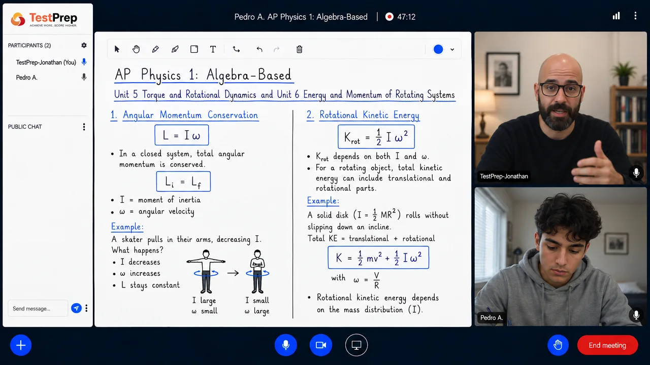 From a TestPrep AP Physics 1: Algebra-Based private lesson