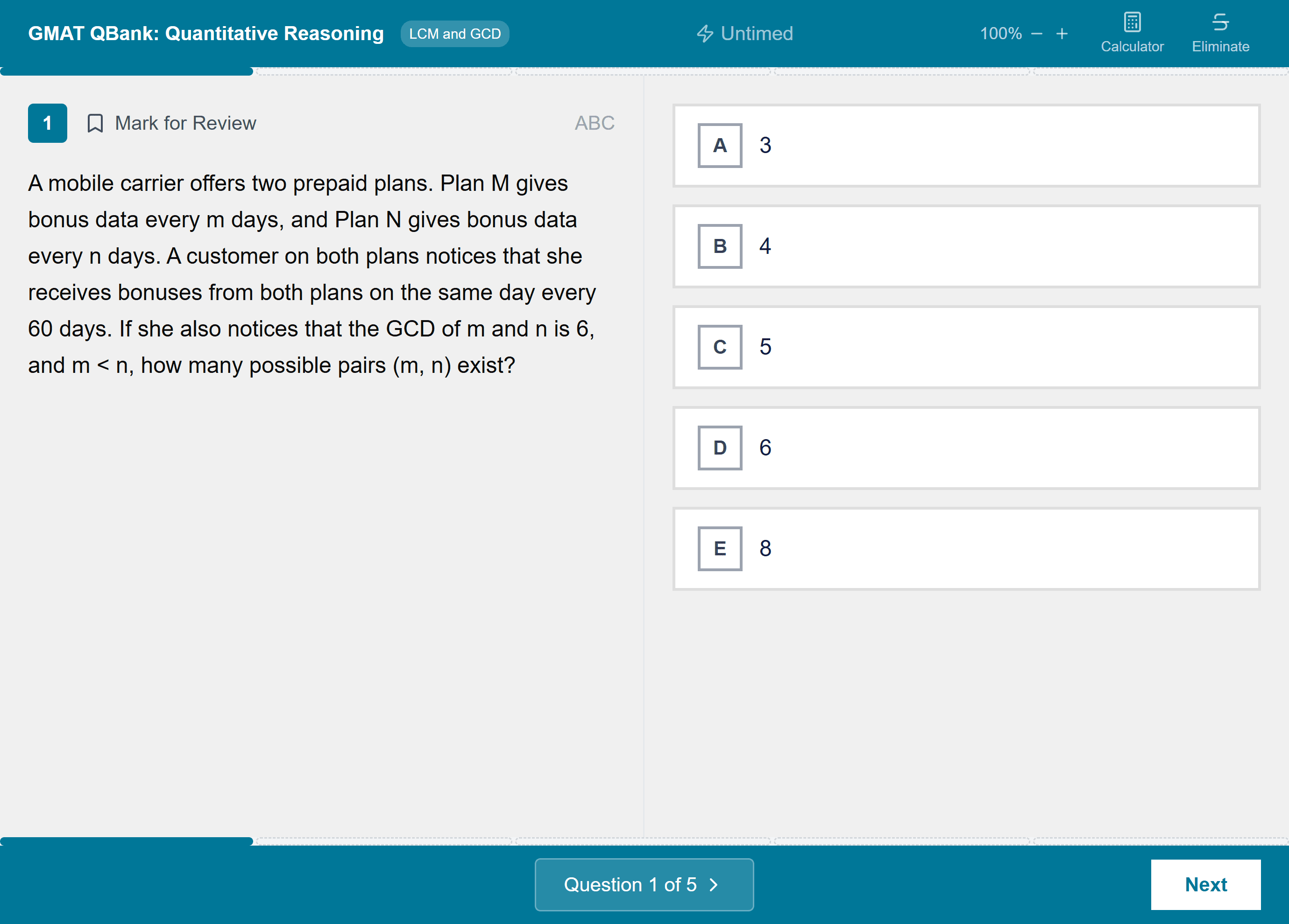 A question in the exam interface: passage on the left, choices on the right